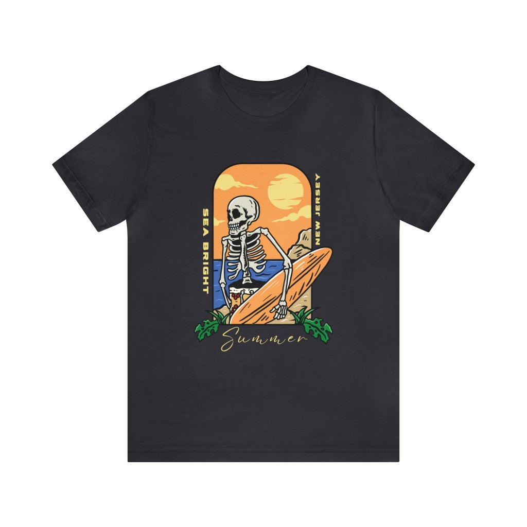Sea Bright NJ Tee Shirt, Skeleton Surfer
