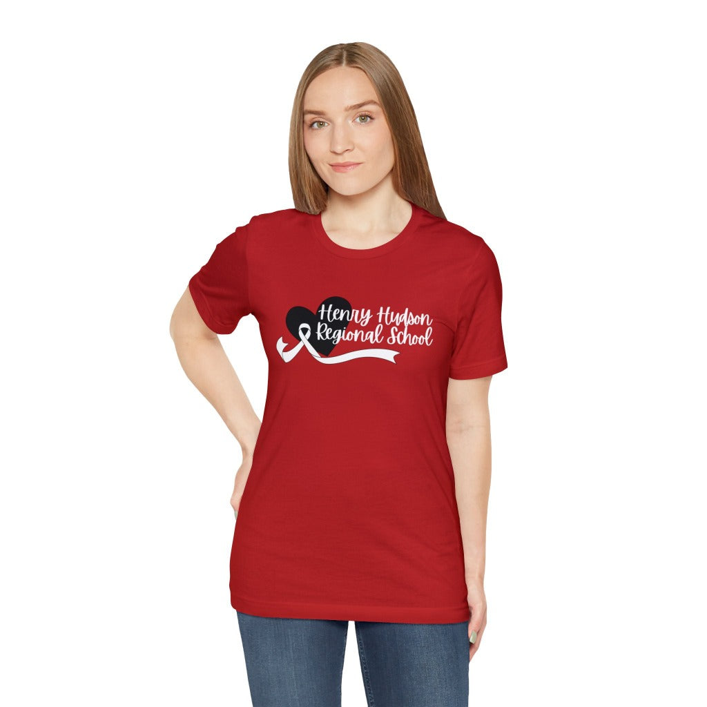 Henry Hudson Regional School, Red Heart Disease Awareness Adult Tee Shirt