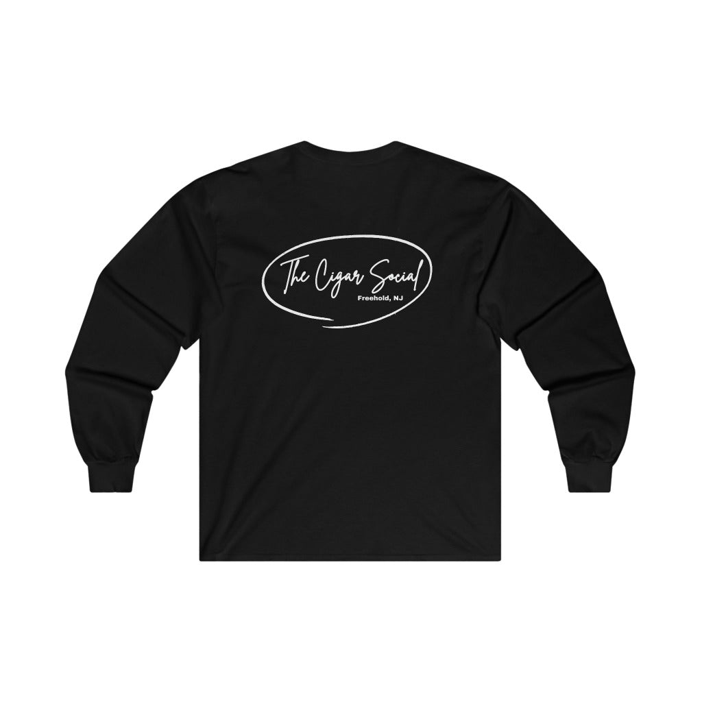 The Cigar Social Ultra Cotton Long Sleeve Tee, Front and Back