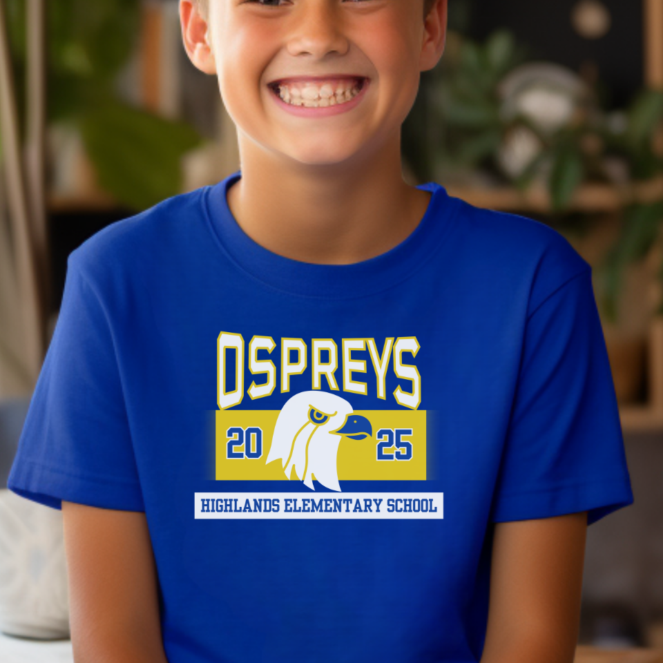 HES Ospreys 2025 Royal Tee Shirt, Youth