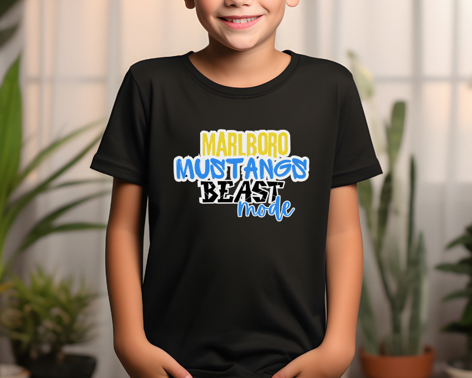 Youth Marlboro Mustangs Tee Shirt, Beast Mode