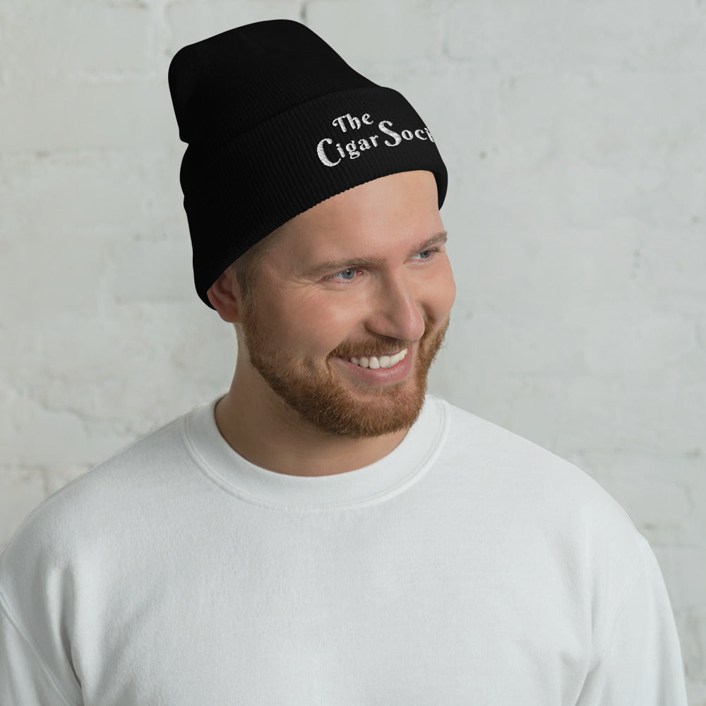 The Cigar Social Cuffed Beanie, Embroidered