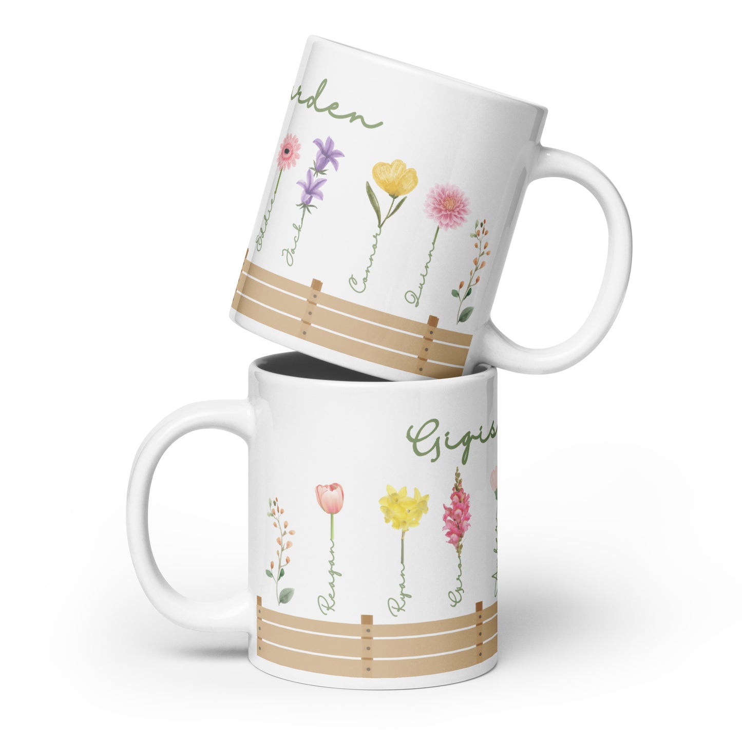 Grandma, Mom Personalized White glossy mug, 20oz