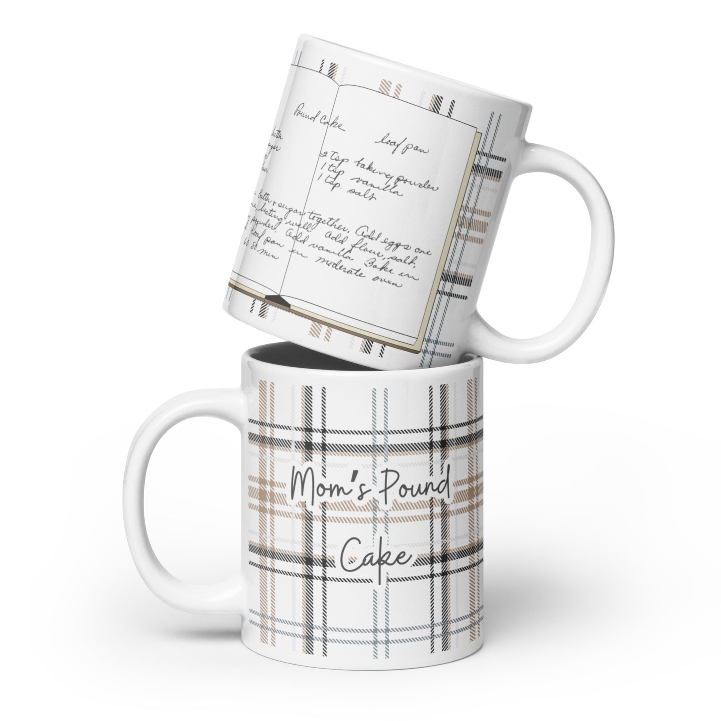 Personalized with Loved Ones recipe, signature or note. White glossy mug, 20oz