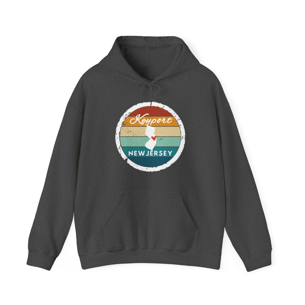 Keyport NJ Retro Circle Adult Hoodie