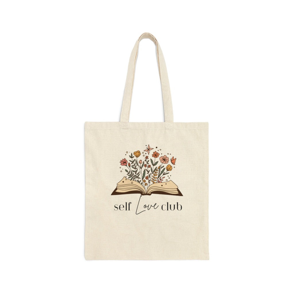 Self Love Club, Book Club Cotton Canvas Tote Bag