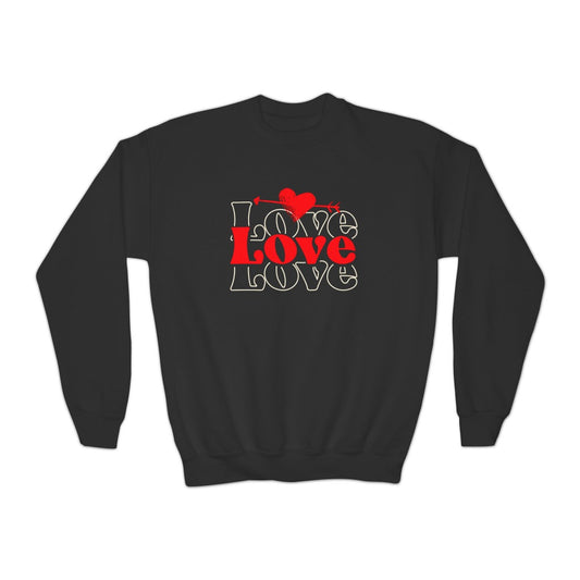 Youth Love Valentines Day Crewneck Sweatshirt