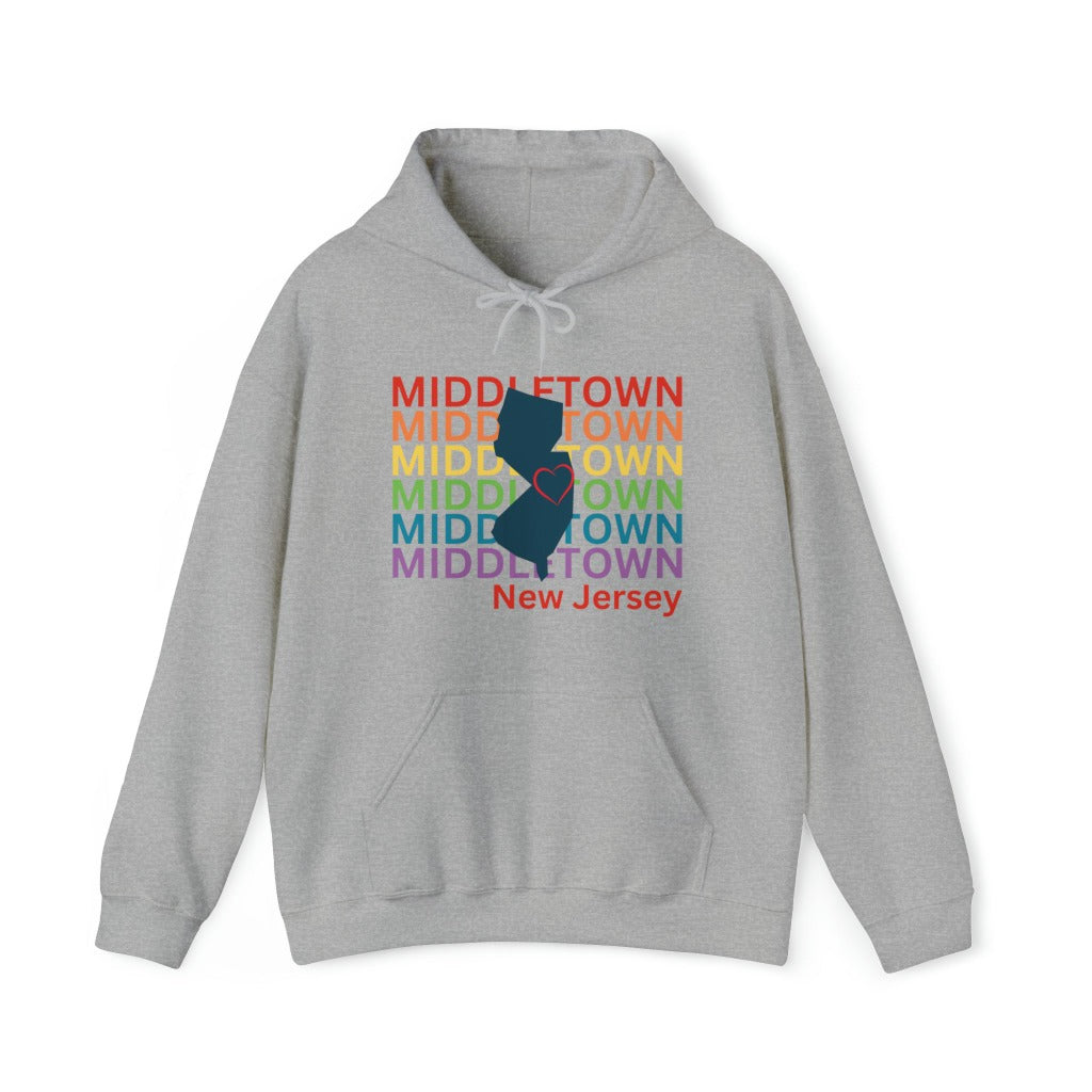 Middletown NJ Rainbow Adult Hoodie – Bay Avenue Boutique