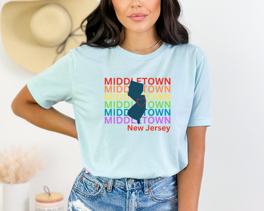 Middletown NJ, Rainbow Adult Tee Shirt