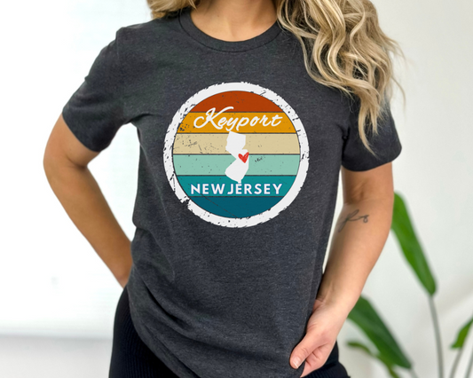 Keyport NJ, Retro Adult Tee Shirt