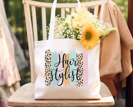 Hair Stylist Stripes Cotton Canvas Tote Bag