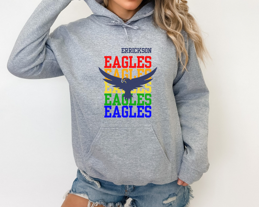 Errickson Eagles Adult Hoodie, Rainbow