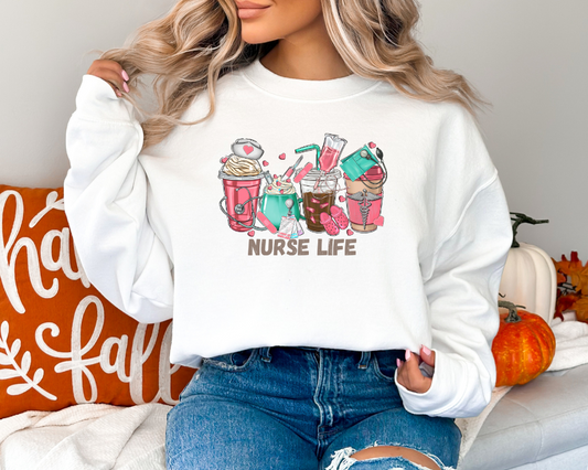 Nurse Coffee Life Crewneck Sweatshirt