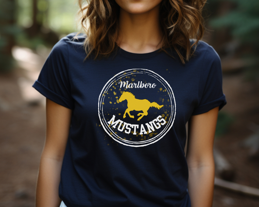 Marlboro Mustangs Tee Shirt, Spotted Design, Adult