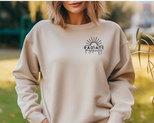Radiate Positivity, Crew neck Sweatshirt