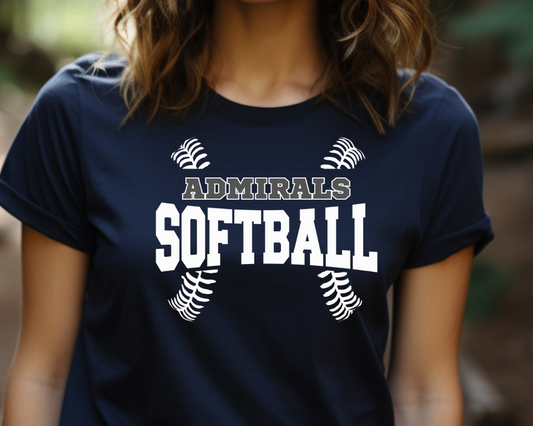 Softball Tee Shirt, Stitching with Number