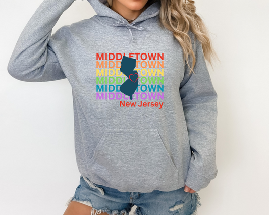 Middletown NJ Rainbow  Adult Hoodie