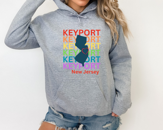 Keyport NJ Rainbow Adult Hoodie